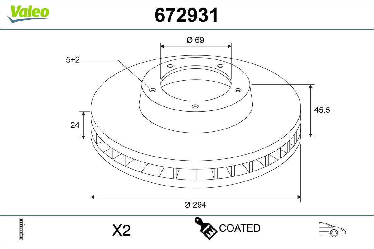Brake Disc - 672931 VALEO